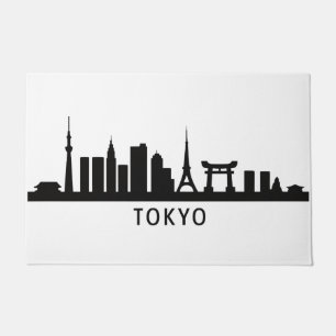 Japan Stadtlandschaft Reise   Tokio Skyline Silhou Fußmatte