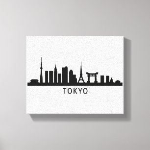 Japan Stadtlandschaft Reise Tokio Skyline Silhou Leinwanddruck