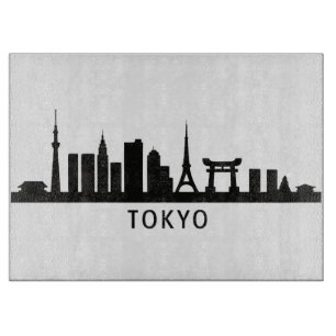 Japan Stadtlandschaft Reise   Tokio Skyline Silhou Schneidebrett
