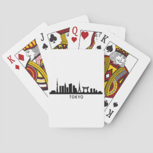 Japan Stadtlandschaft Reise   Tokio Skyline Silhou Spielkarten