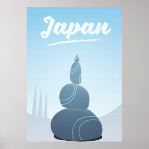 Japan Stehend Stones gestapelt in der Landschaft. Poster