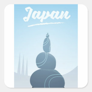 Japan Stehend Stones gestapelt in der Landschaft. Quadratischer Aufkleber