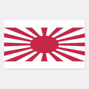 Japan steigende Sonnenflagge Rechteckiger Aufkleber