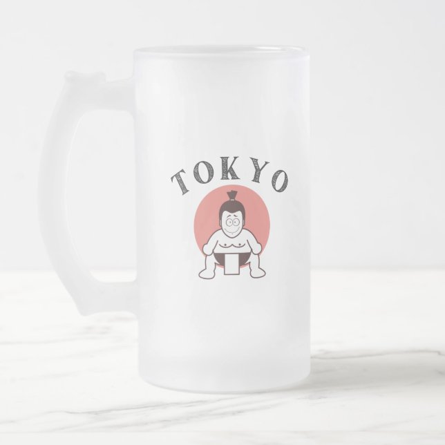 Japan Sumo Tokio - Sohn der Sonne Mattglas Bierglas (Links)