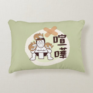 Japan Sumo Tokyo - FIGHTO!!! el. drei Katzen grün Dekokissen