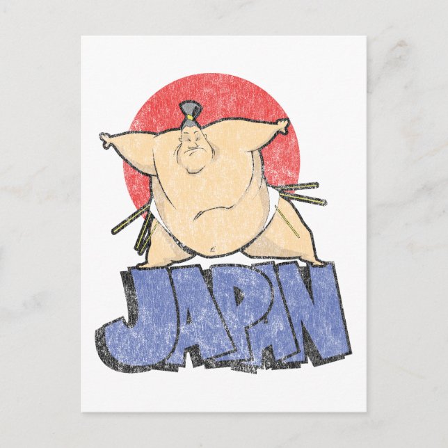 Japan Sumo Vintag Postkarte (Vorderseite)