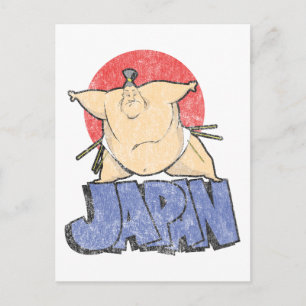 Japan Sumo Vintage Postkarte