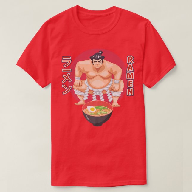 Japan Sumo Wrestler bereit, Ramen Noodles 393 zu e T-Shirt (Design vorne)