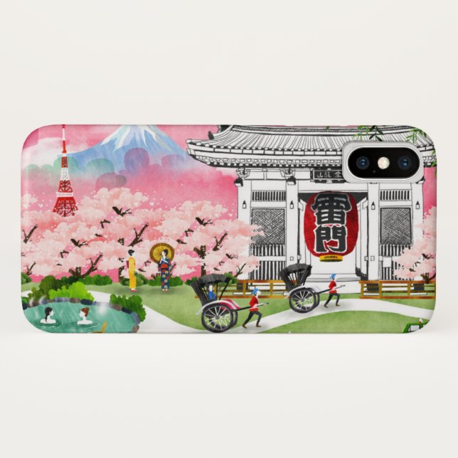 Japan-Szene Case-Mate iPhone Hülle (Rückseite (Horizontal))