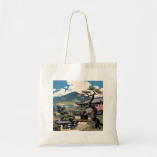 Japan-Tasche – Traditionelle Landschaft & Tempel  Tragetasche