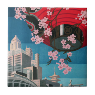 Japan Tokio Vintage Japan Reiseplakat Fliese