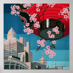 Japan Tokio Vintage Japan Reiseplakat Poster