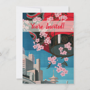 Japan Tokio Vintage Japanisches Reiseplakat Einladung