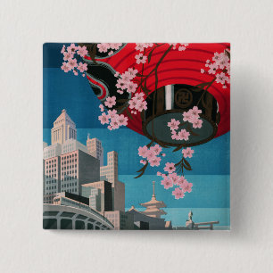 Japan Tokio Vintages japanisches Reiseplakat Button