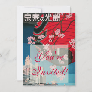 Japan Tokio Vintages japanisches Reiseplakat Einladung