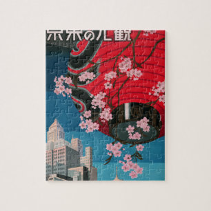 Japan Tokio Vintages japanisches Reiseplakat Puzzle