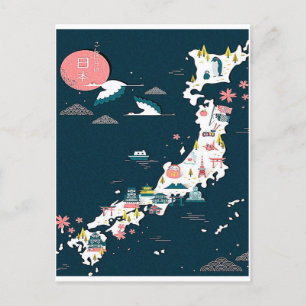 Japan Touristenkarte Postkarte