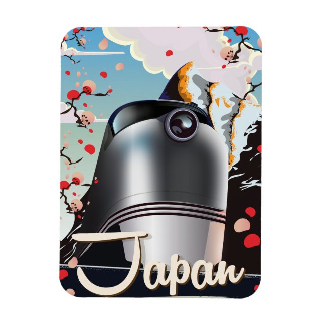 Japan Train Vintage Reiseplakat. Magnet (Vertikal)