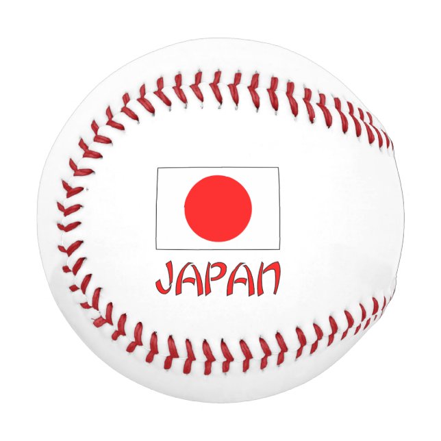 Japan und Japanische Flagge mit Ihrem Namen Baseball (Vorderseite Links)