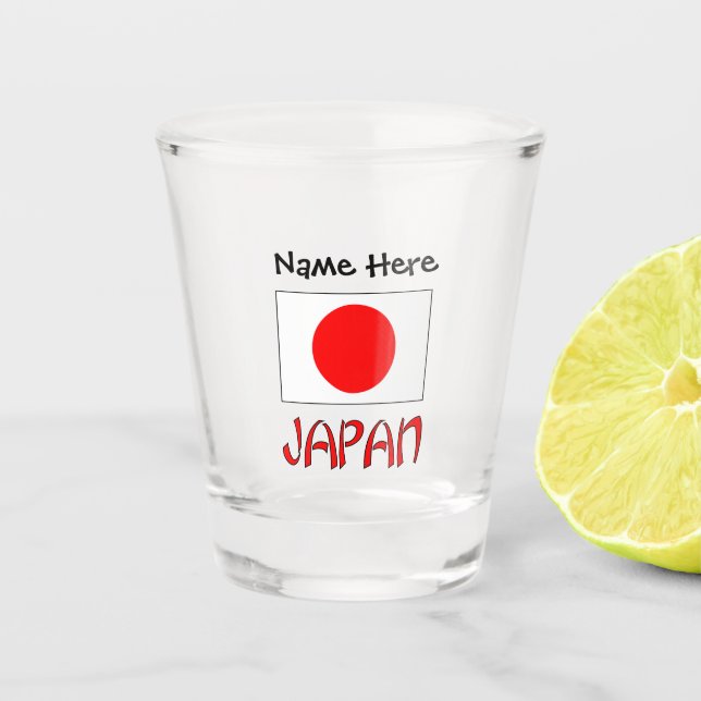 Japan und Japanische Flagge mit Ihrem Namen Shotgl Schnapsglas (Vorderseite)