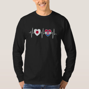Japan und Kroatien kroatische Flagge Flaggen T-Shirt