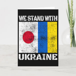 Japan unterstützt ukrainische Flagge Wir stehen mi Karte