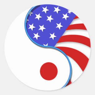 Japan USA Yinyang-Aufkleber Runder Aufkleber
