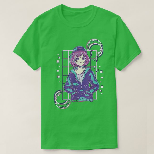 Japan Vaporwave mit Vaporwave Girl T-Shirt (Design vorne)