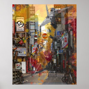 Japan Vergangenheit und Gegenwart. Poster