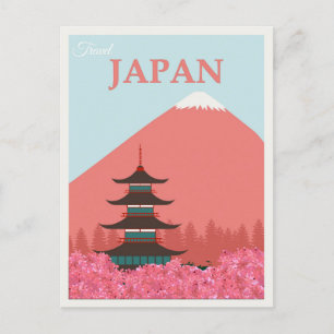 Japan Vintag Japanisches Mount Fuji Reiseplakat Postkarte