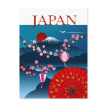 Japan Vintage Reiseplakat l Mount Fuji