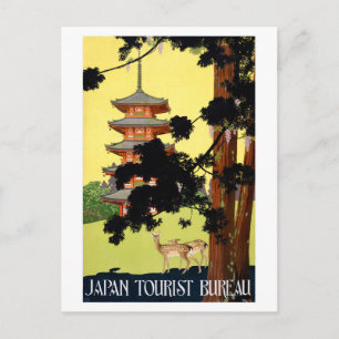 Japan Vintage Reiseplakat Restauriert Postkarte