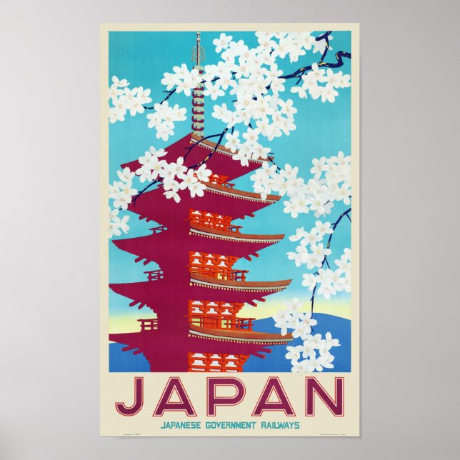 Japan Vintage Travel Poster der 30er Jahre (Vorne)