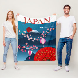 Japan Vintage Travel Poster l Mount Fuji Fleecedecke