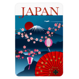 Japan Vintage Travel Poster l Mount Fuji Magnet