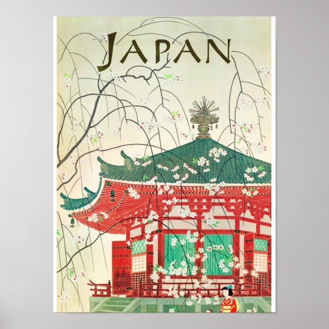 Japan Vintage Travel Poster wiederhergestellt (Vorne)