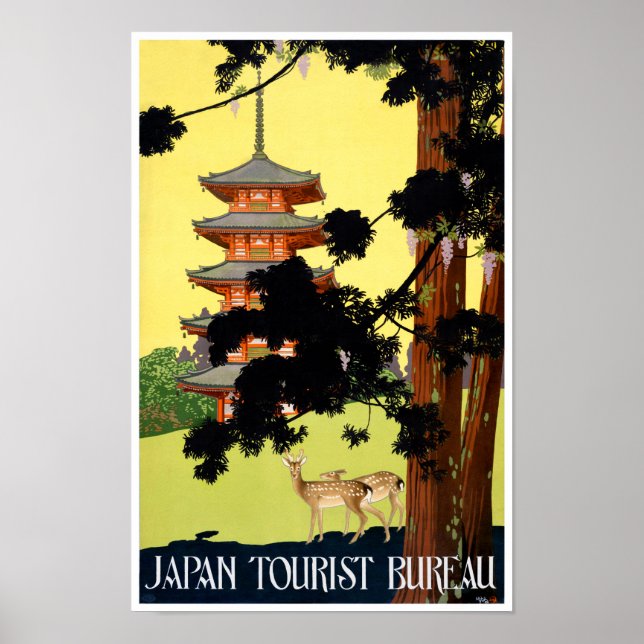 Japan Vintage Travel Poster wiederhergestellt (Vorne)