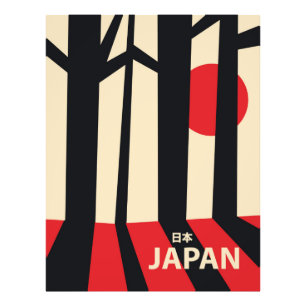 Japan Vintage-Wald-Reiseposter. Fotodruck