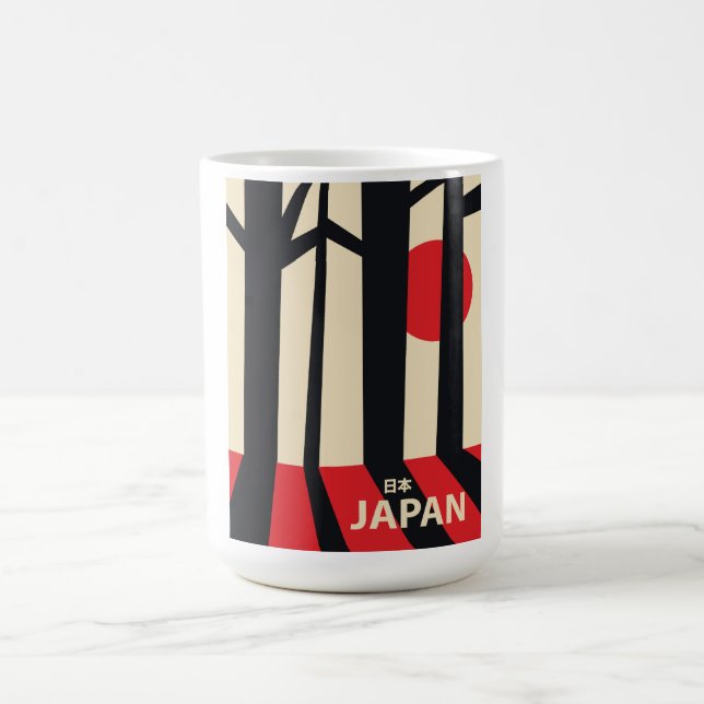 Japan Vintages Waldfahrplakat. Kaffeetasse (Mittel)