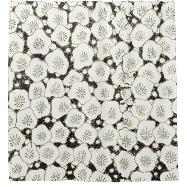 Japan Weiße Blume Blumengarten Duschvorhang (Vorderseite)