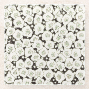 Japan Weiße Blume Blumengarten Glasuntersetzer