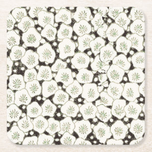 Japan Weiße Blume Blumengarten Rechteckiger Pappuntersetzer