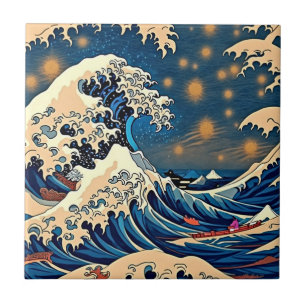 Japan-Welle Sternenhimmel Keramik-Kunstfliese Fliese