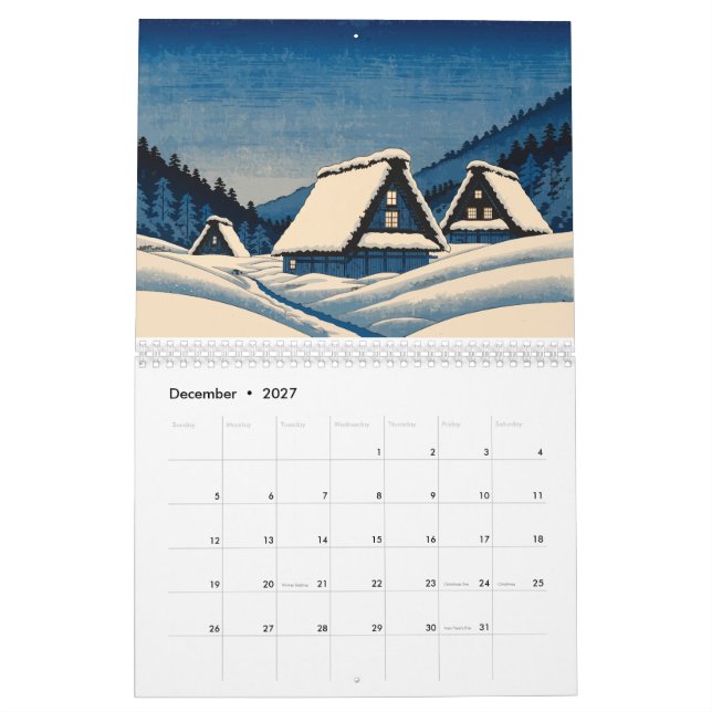 Japan World Heritage Calendar | 12 Ukiyo-e Inspire Kalender (Dez 2027)