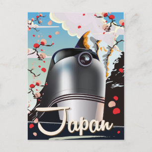 Japan-Zug Vintage-Reiseplakat. Postkarte