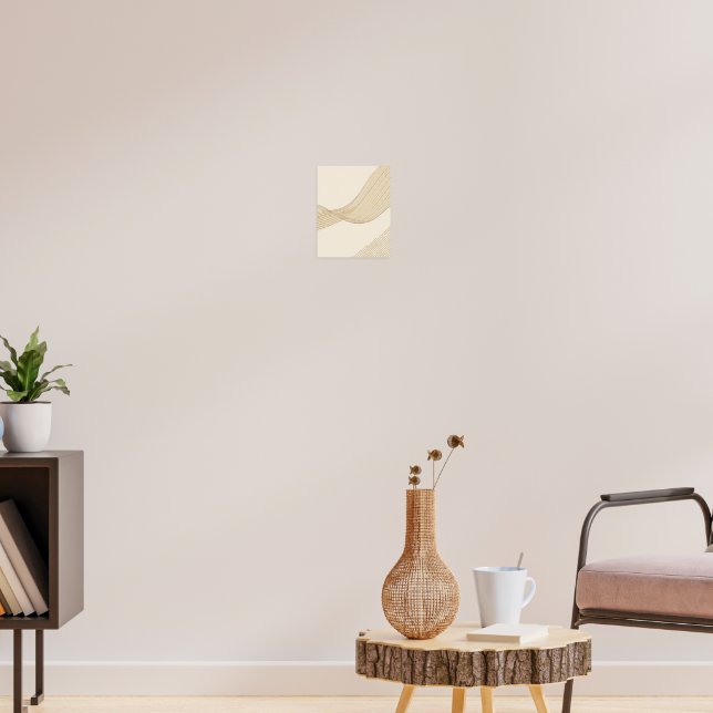 Japandi Abstract Line Art Minimalist Neutral Wall  Poster (Wohnzimmer 3)
