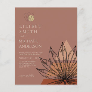 Japandi Abstrakte skandinavische Hochzeit Flyer