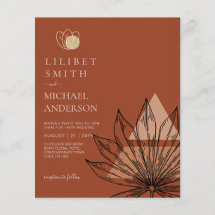 Japandi Abstrakte skandinavische Hochzeit Flyer