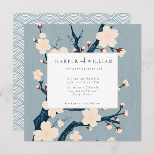 Japandi-Blume - Hochzeit in Blau und Rosa