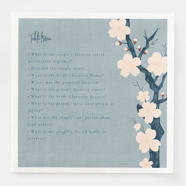 Japandi Blume Tischtennis Serviette (Vorderseite)